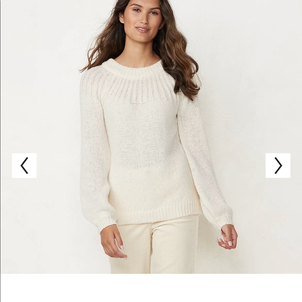 NWT So Womens Bow Back Crewneck Sweater Cream